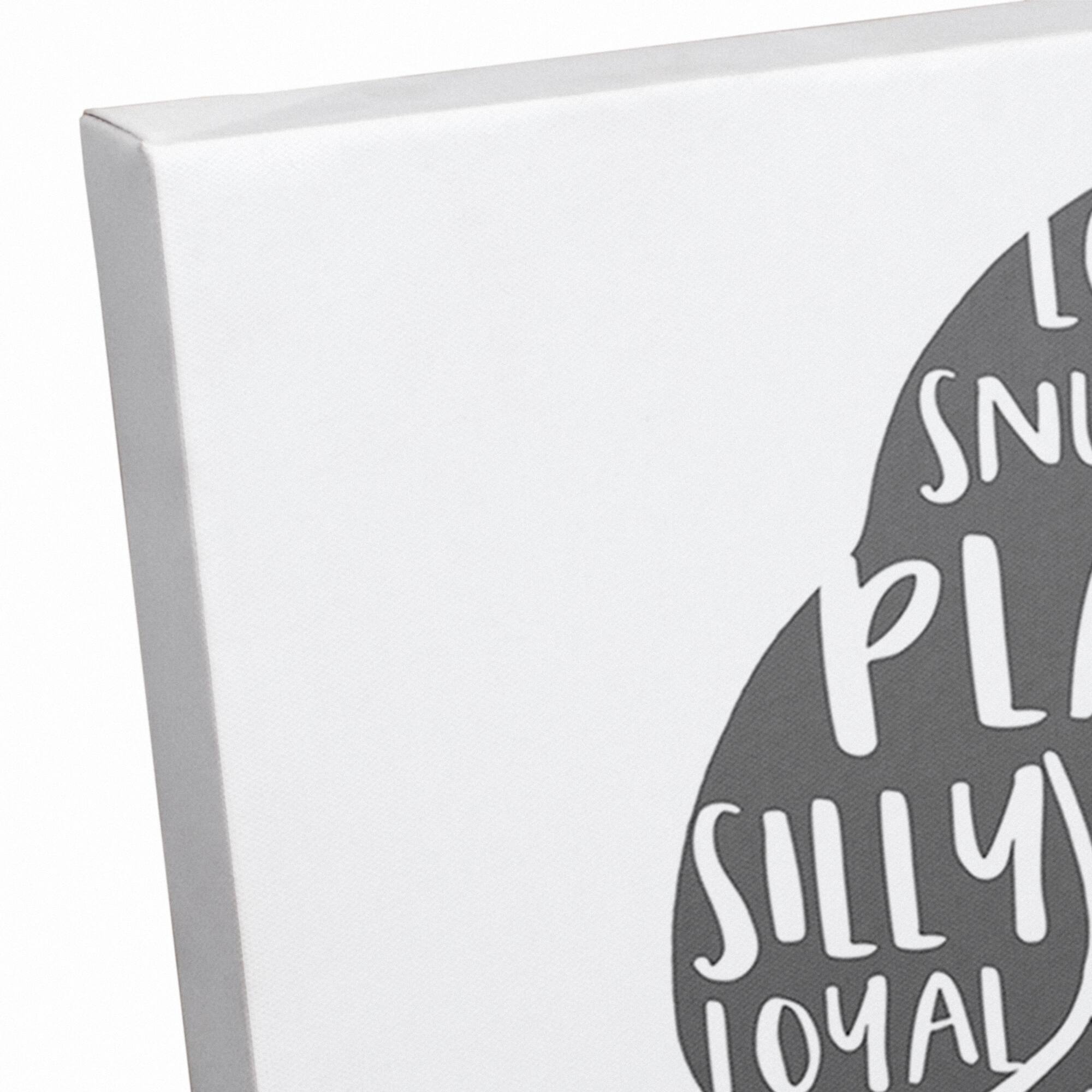 Playful Dog Silhouette Canvas Wall Art